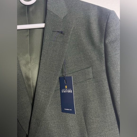 Stafford Coolmax All Season Mens Stretch Fabric Regular Fit Sport Coat- OLIVE - Picture 2 of 6